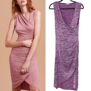 Wilfred Free ‘Izidora’ Marled Purple Faux Wrap Dress Size Large